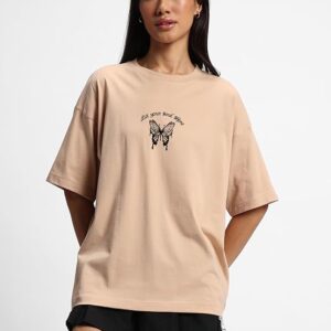 Cotton Graphic Print Oversized Fit Round Neck T-Shirt